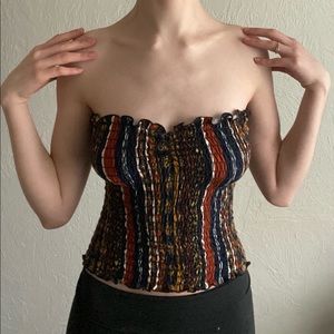 Multi colored patterned tube top